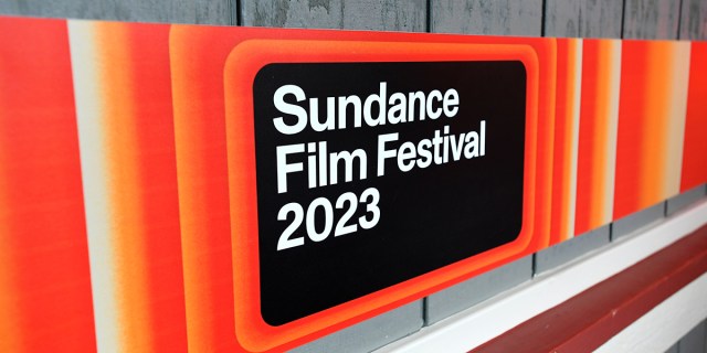 Sundance Film Festival 2023 sign as seen in the Filmmakers Lodge on January 24, 2023 in Park City, Utah.