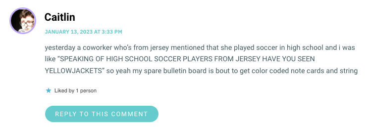 yesterday a coworker who’s from jersey mentioned that she played soccer in high school and i was like “SPEAKING OF HIGH SCHOOL SOCCER PLAYERS FROM JERSEY HAVE YOU SEEN YELLOWJACKETS