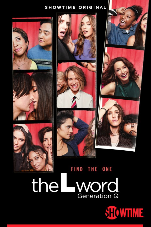 the cover of the l word gen q featuring photo booth esque photos of the main cast smiling