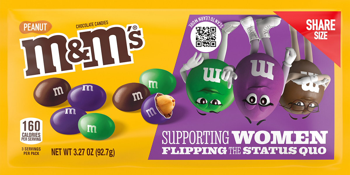 bag of Vote for your Favourite chocolate M&Ms sweets opened and