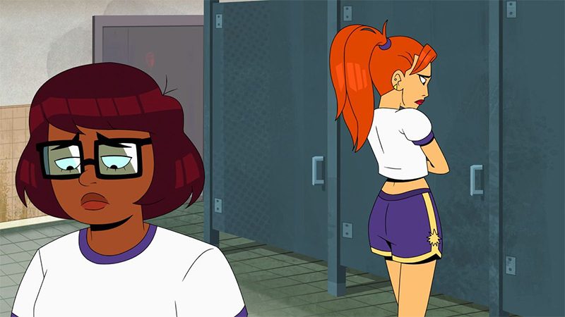 Velma and Daphne in the school locker room