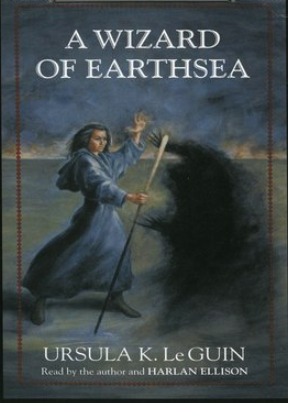 the cover of a wizard of earthsea showing a young, Black man in a robe fighting a shadow being