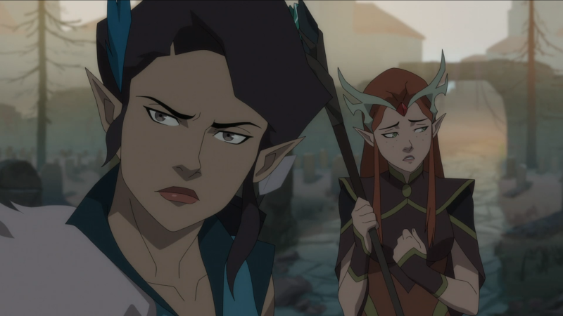 Vex and Keyleth both pout while waiting for Vax