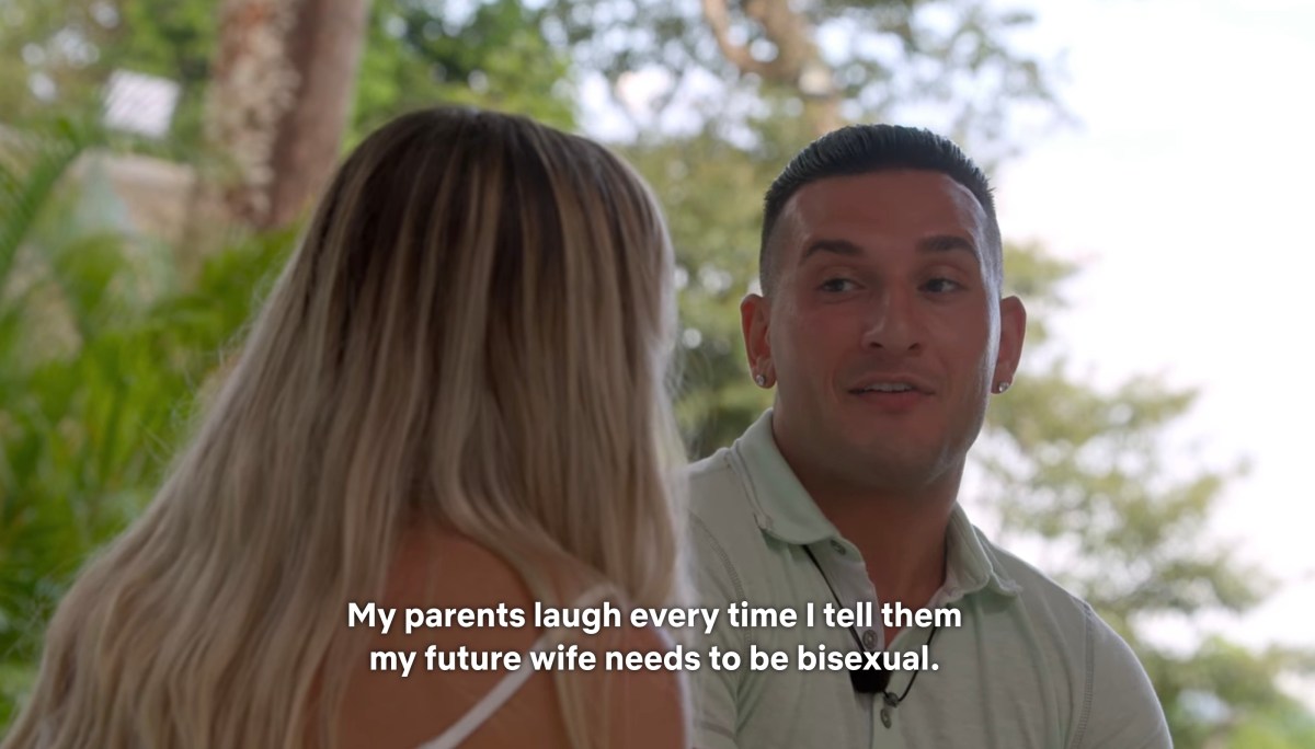 Joey saying "my parents laugh every time I tell them my future wife needs to be bisexual"