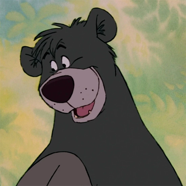 Baloo smiles in The Jungle Book