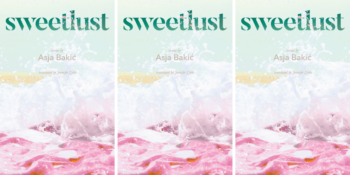 Sweetlust by Asja Bakić features a crashing wave in seafoam and pink shades