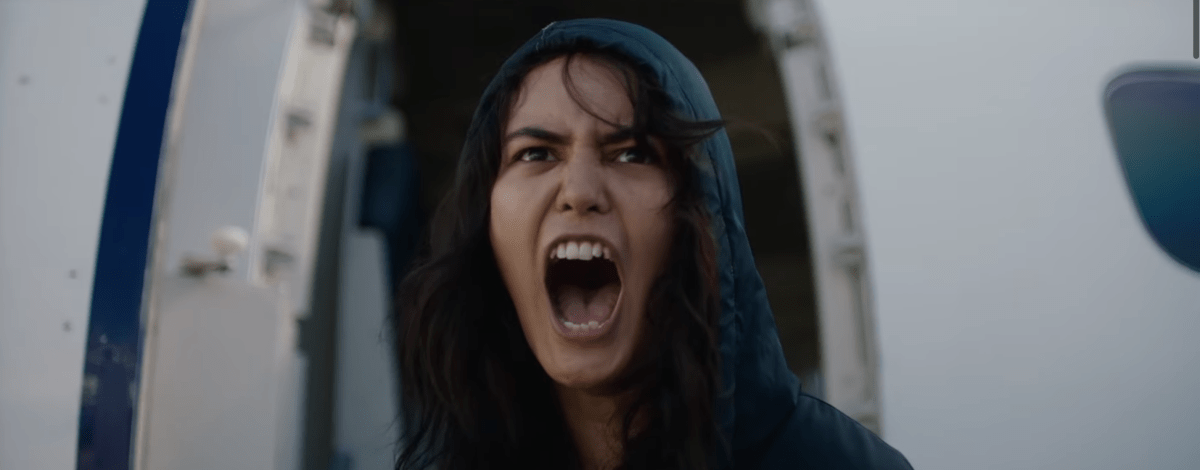 Teen Lottie screams in the Yellowjackets trailer