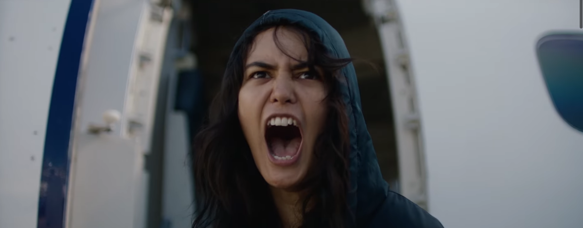 Teen Lottie screams in the Yellowjackets trailer