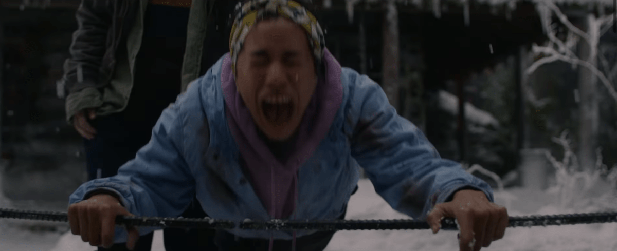 Teen Taissa scream-cries on Yellowjackets