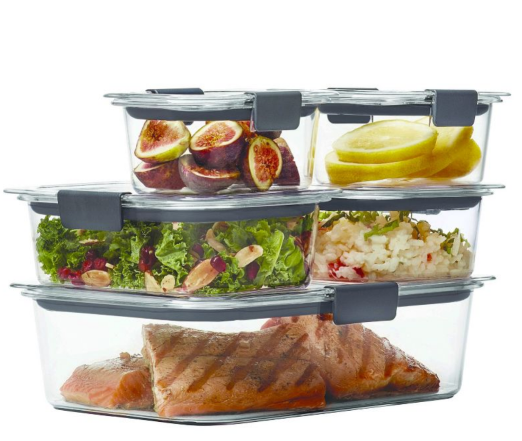 six different sized glass food storage containers made from glass
