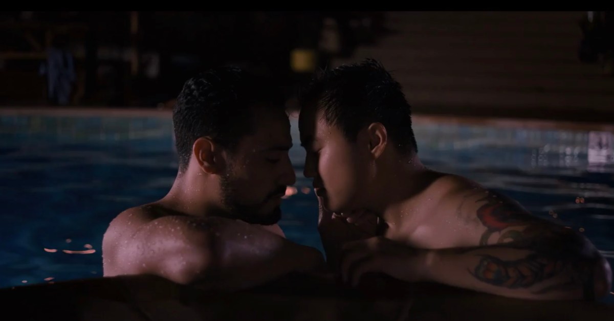 Micah and Jose face to face in the pool