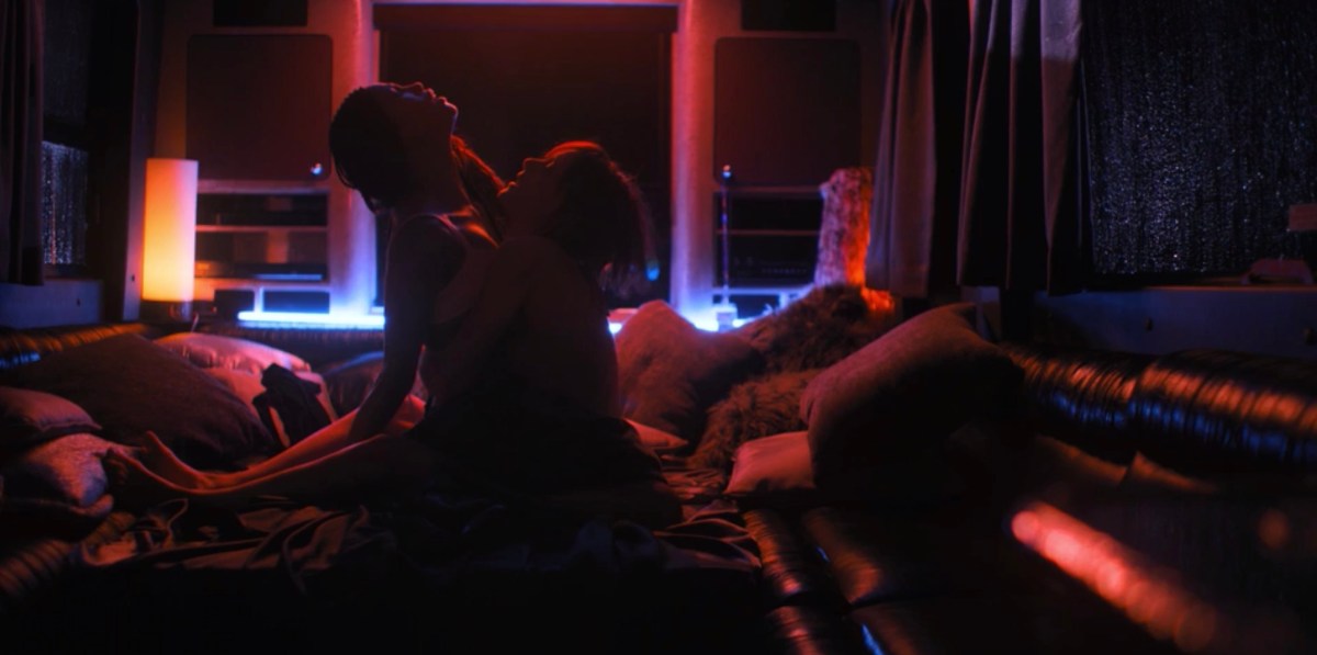 Shane and Quiara fucking in a red-blue-lit room