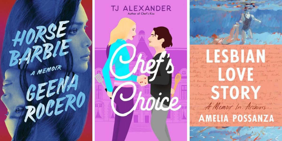 Horse Barbie by Geena Rocero, Chef's Choice by TJ Alexander, and Lesbian Love Story by Amelia Possanza.