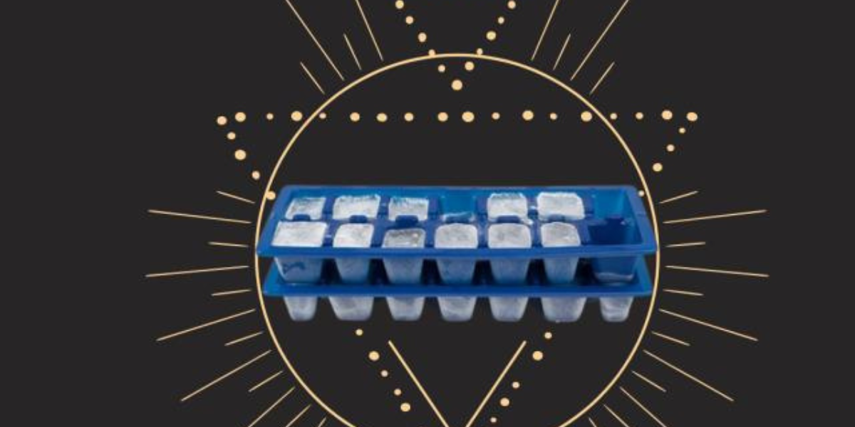 an ice cube tray inside of a triangle inside of a circle