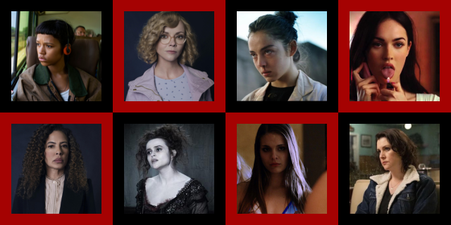 Maren from Bones and All, Misty Quigley, Justine from Raw, Jennifer from Jennifer's Body, Taissa Turner from Yellowjackets, Mrs. Lovett from Sweeney Todd, Maddy from All Cheerleaders Die, and Shauna Shipman from Yellowjackets