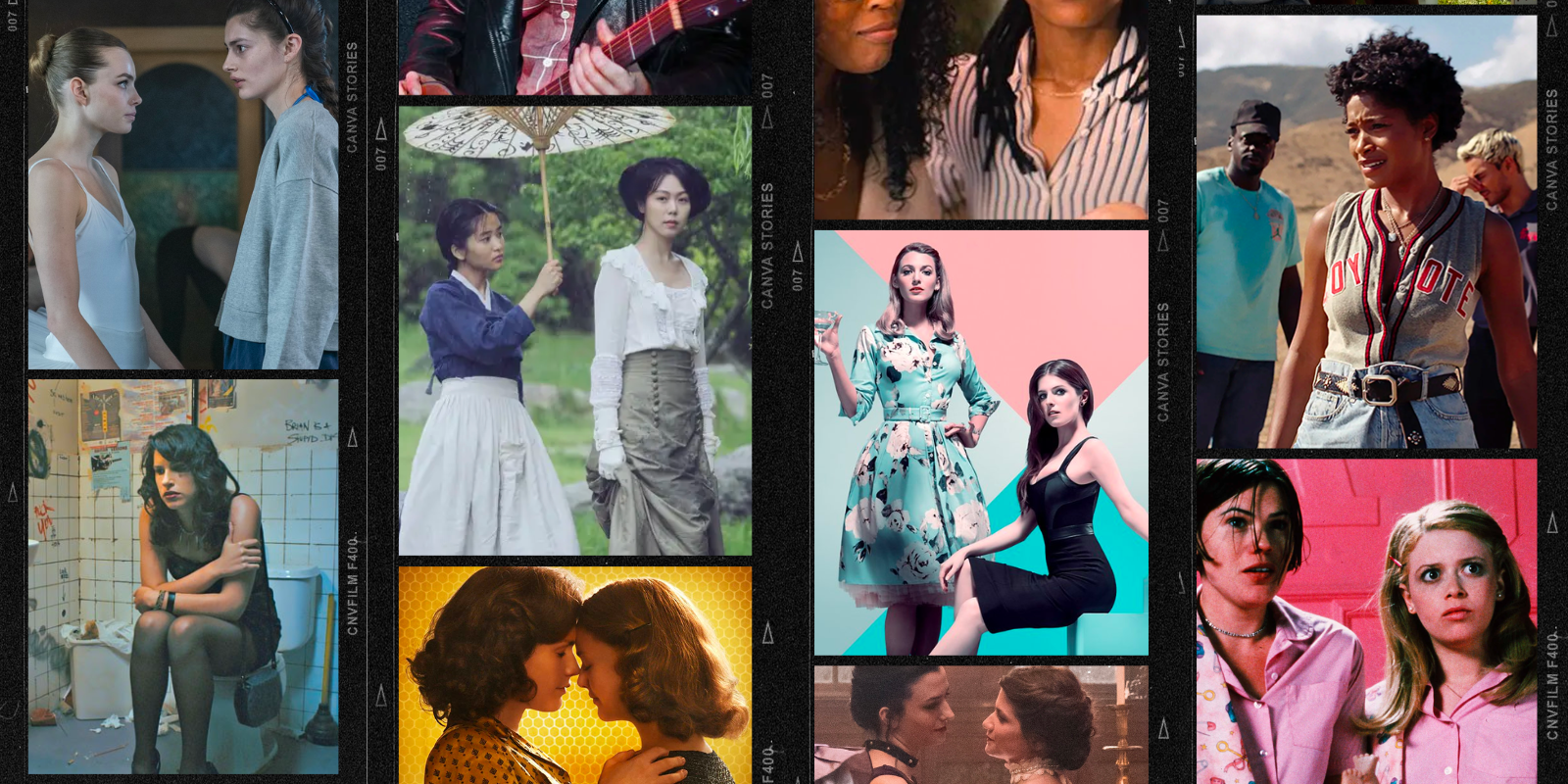 collage of movies streaming on Amazon: Birds of Paradise, Appropriate Behavior, The Handmaiden, Tell it to the Bees, A Simple Favor, the Carmilla movie, but i'm a cheerleader, nope