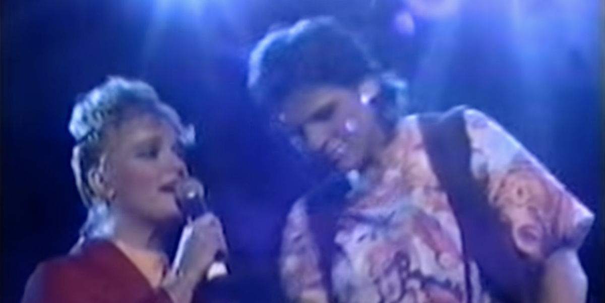 a grainy screenshot from the uploaded bootleg Indigo Girls-Led Jesus Christ Superstar