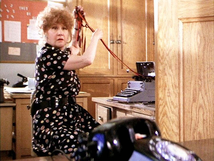 Blanche unspooling her typewriter in Grease