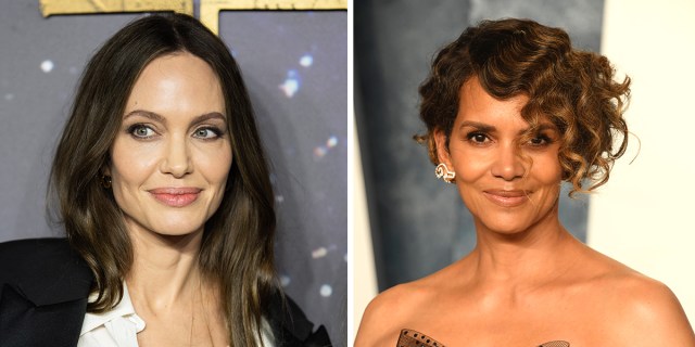 Headshots of Angelina Jolie and Halle Berry on the red carpet
