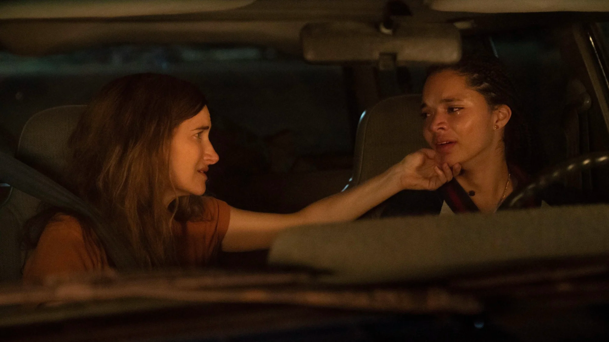 Merritt Wever and Sarah Pidgeon in "Tiny Beautiful Things." Credit: Elizabeth Morris / Hulu 