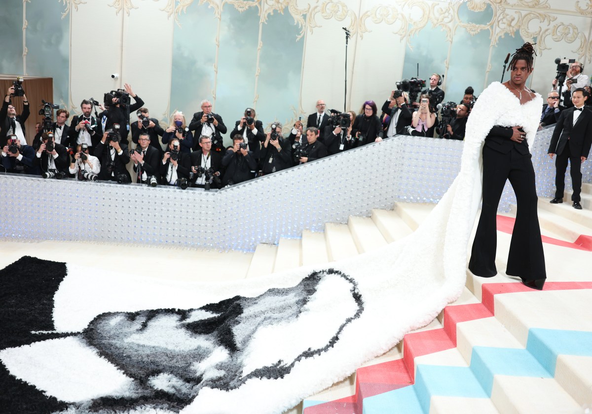 Jeremy Pope at the 2023 Met Gala: Karl Lagerfeld: A Line of Beauty held at the Metropolitan Museum of Art on May 1, 2023 in New York, New York. 