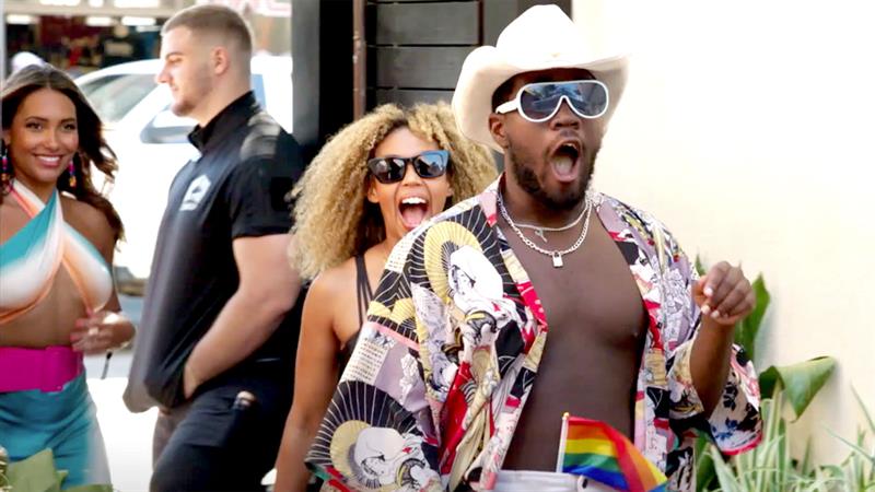 Mikel Simmons and the cast of Southern Hospitality, celebrating Pride