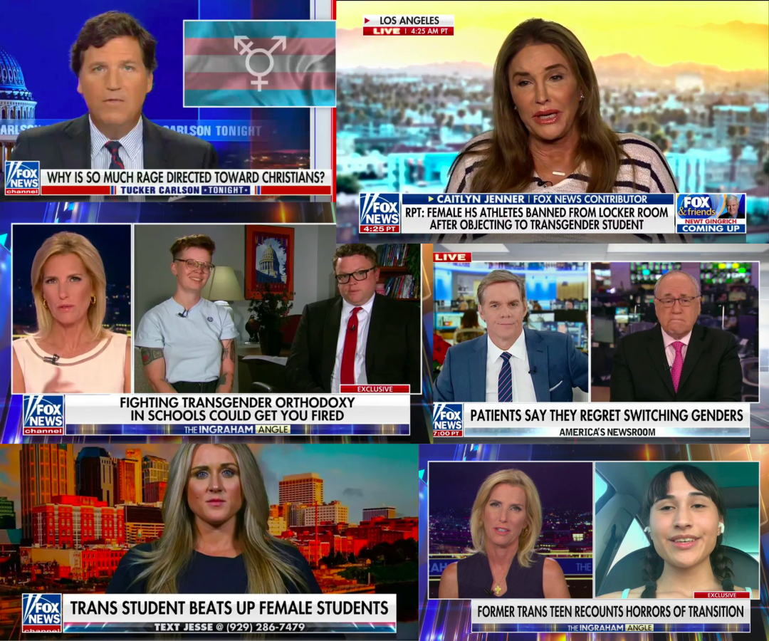 collage of foxnews headlines about trans people