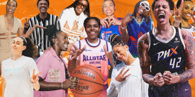 A collage of gay WNBA players