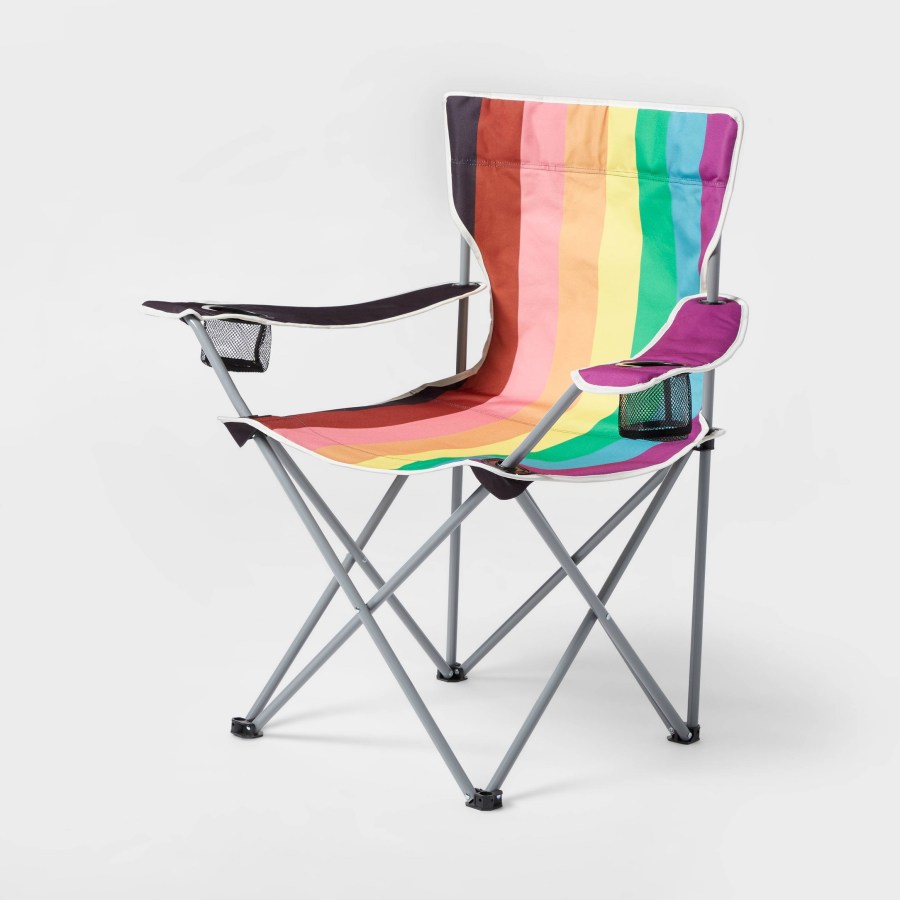 target pride 2023 merch drop: Pride flag colored lawn chairs