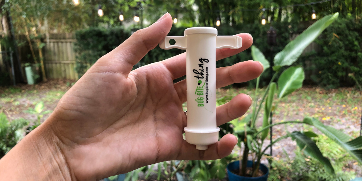 the Bug Bite Thing, a white plastic suction tool used for bug bites