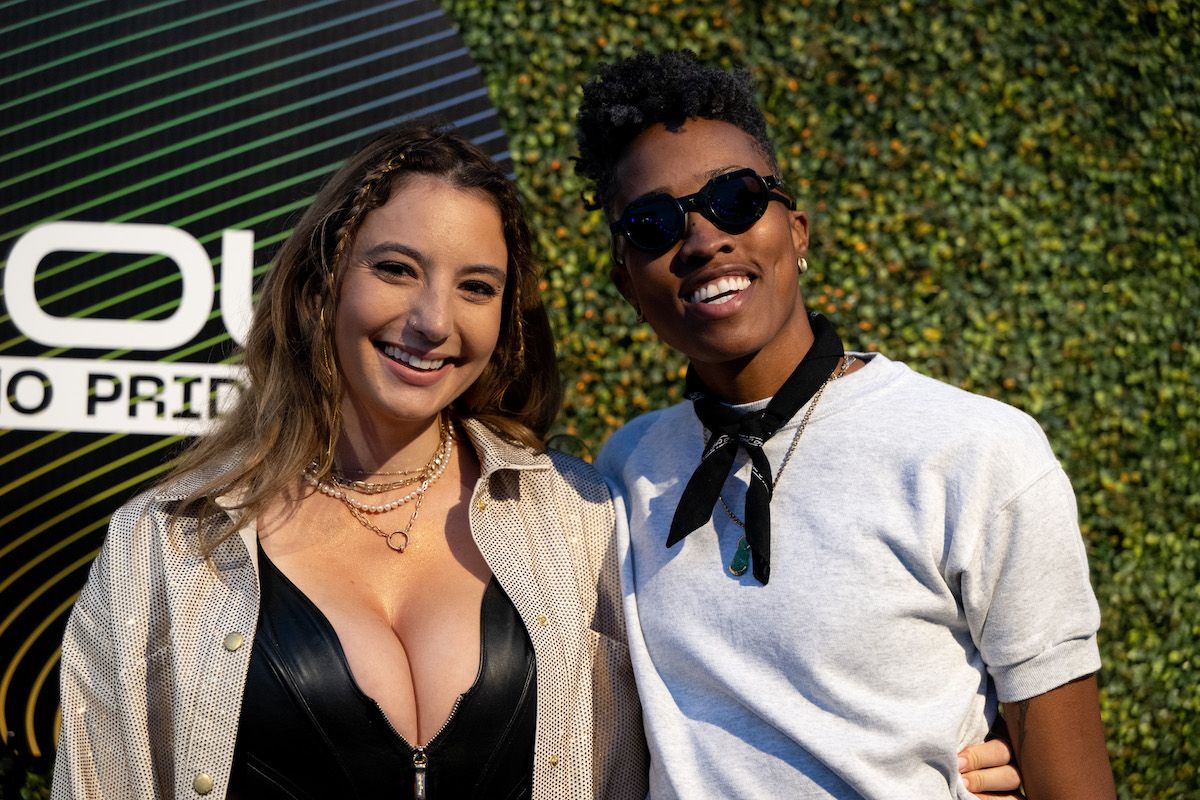 WEST HOLLYWOOD, CALIFORNIA - JUNE 03: (L-R) Reality TV personalities Lexi Goldberg and Mal Wright of the Netflix program "The Ultimatum: Queer Love" attends Outloud at Weho Pride 2023 at West Hollywood Park on June 03, 2023 in West Hollywood, California. (Photo by Scott Dudelson/Getty Images)