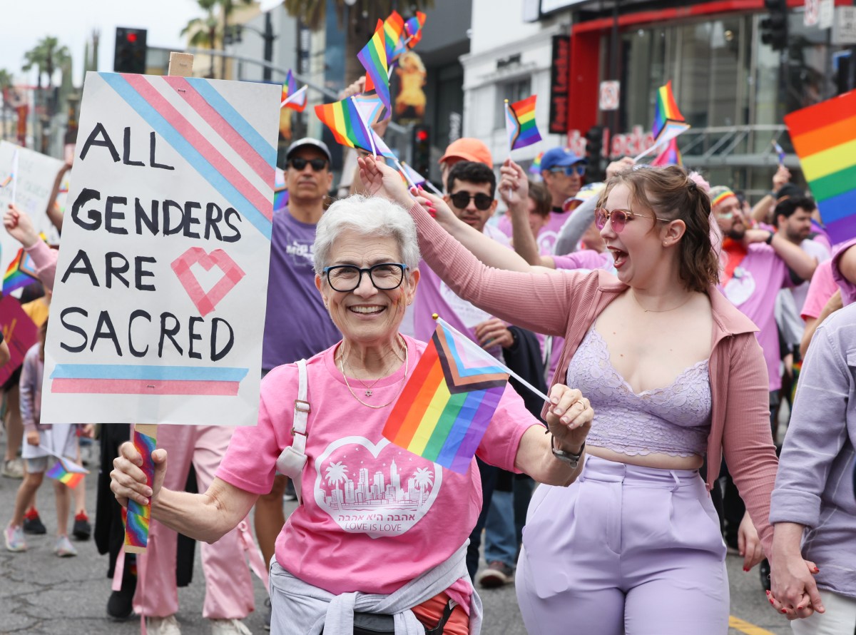 HOLLYWOOD, CALIFORNIA - JUNE 11: Pride sign at the 2023 LA Pride Parade on June 11, 2023 in Hollywood, California. (Photo by Rodin Eckenroth/Getty Images)