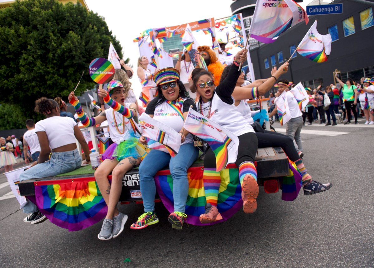 HOLLYWOOD, CALIFORNIA - JUNE 11: Participants are seen at the 2023 LA Pride Parade on June 11, 2023 in Hollywood, California. (Photo by Chelsea Guglielmino/WireImage)