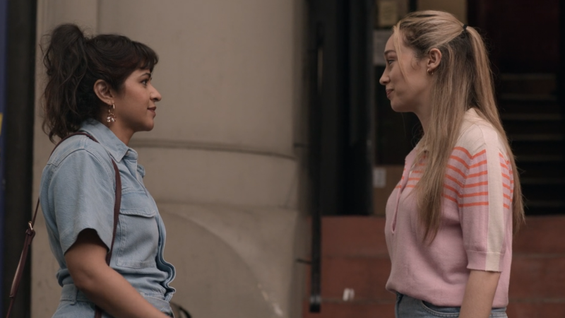 Sunita and Emily smile at each other as they prep to say goodbye.