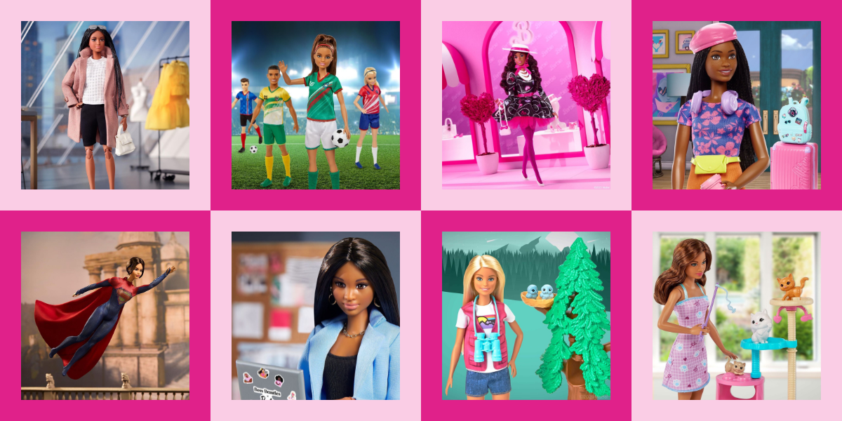 Eight Barbies: Boss Cat Femme Nature Superhero Tomboy Travel World Cup