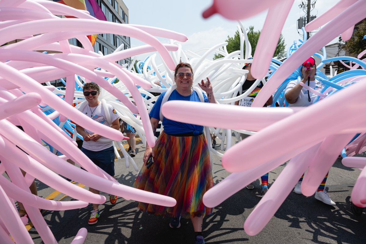 LOUISVILLE, KENTUCKY - JUNE 17: Fairness Campaign parade participants march while wearing balloon outfits during the Kentuckiana Pride Parade on June 17, 2023 in Louisville, Kentucky. According to the American Civil Liberties Union, nearly 500 anti-LGBTQ+ bills have been introduced across the U.S. in state legislatures since the beginning of 2023. (Photo by Jon Cherry/Getty Images)