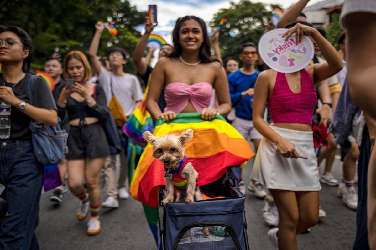 MANILA, PHILIPPINES - JUNE 24: Filipinos take part in the Pride Festival on June 24, 2023 in Quezon city, Metro Manila, Philippines. Twenty-three years after the first anti-discrimination bill based on sexual orientation and gender identity was introduced by lawmakers, the Philippines has yet to enact it into law. The SOGIE (Sexual Orientation or Gender Identity or Expression) Equality Bill is considered one of the slowest moving pieces of legislation in the country's history. (Photo by Ezra Acayan/Getty Images)