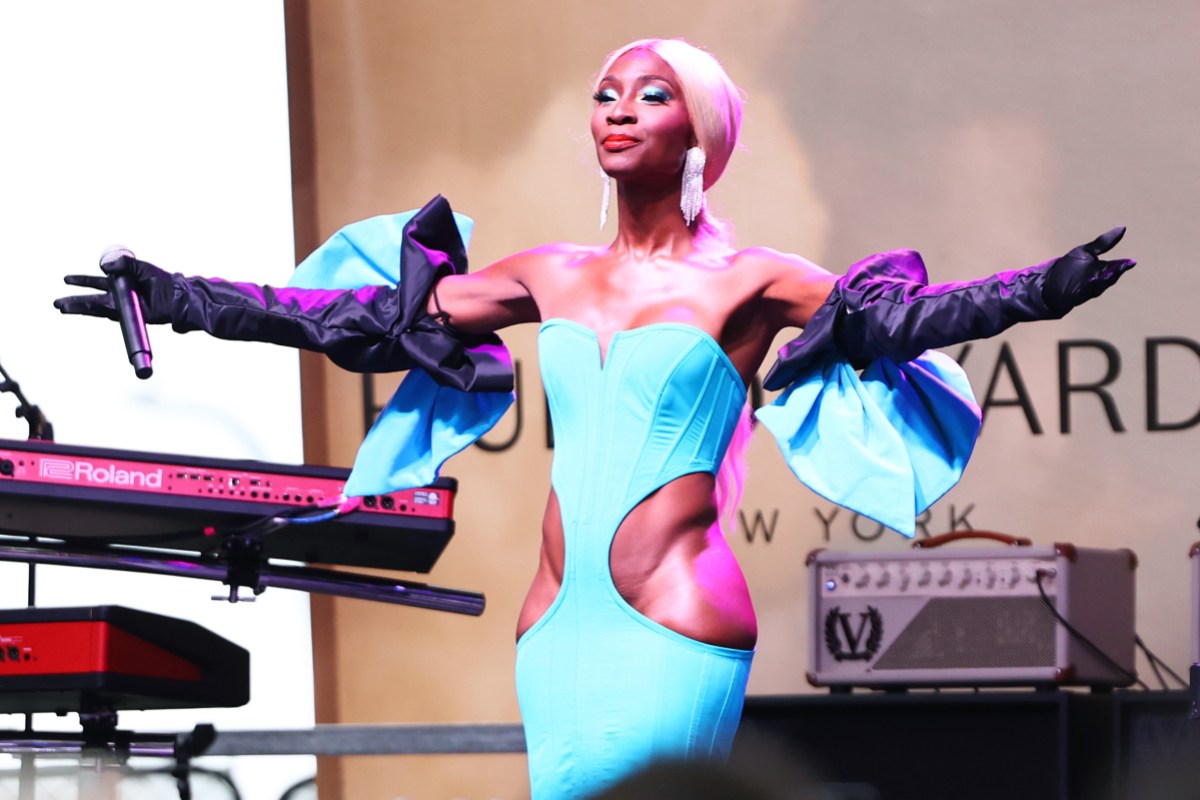 NEW YORK, NEW YORK - JUNE 23: Angelica Ross speaks as Christina Aguilera Headlines Pride Live's Stonewall Day 2023 At Hudson Yards, Powered By Google at Hudson Yards on June 23, 2023 in New York City. (Photo by Arturo Holmes/Getty Images for Pride Live + Stonewall National Monument Visitor Center)