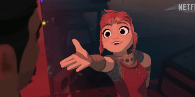 Nimona holds out her hand to the screen in the trailer for Netflix's adaptation of ND Stevenson's graphic novel
