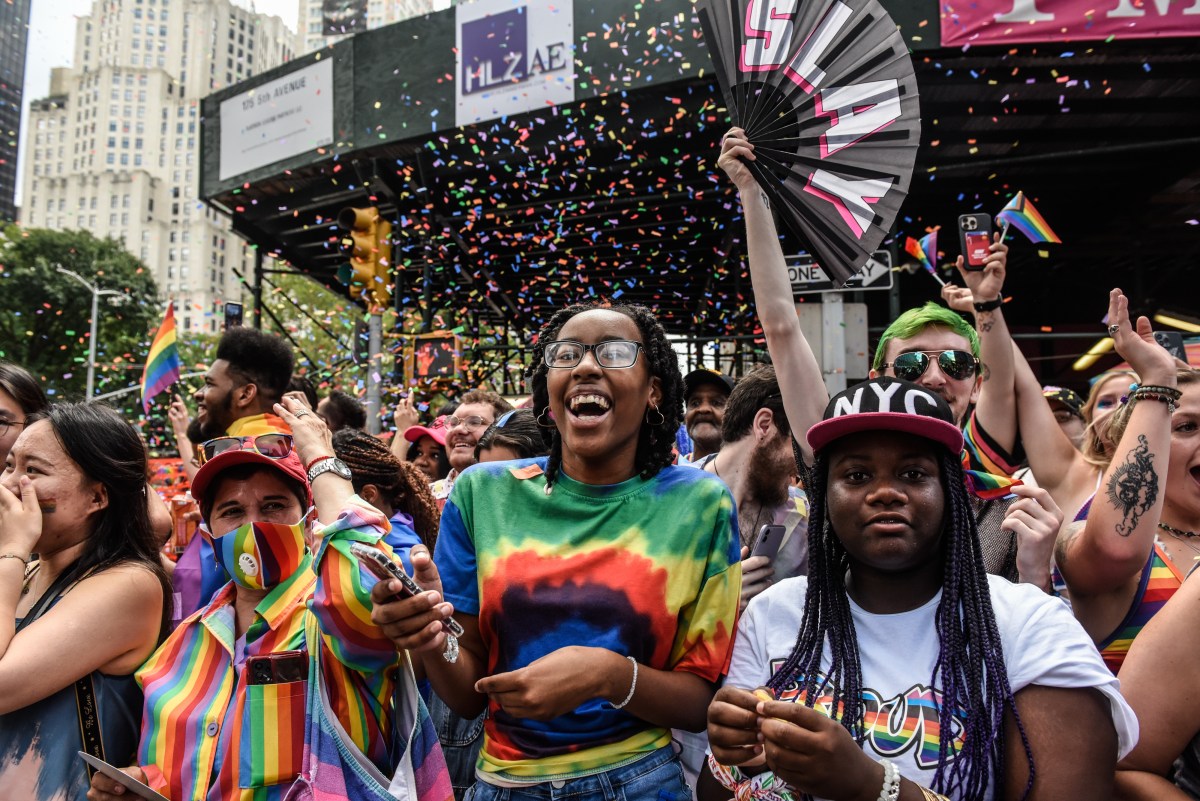 NEW YORK, NEW YORK - JUNE 25: People participate in the annual Pride March on June 25, 2023 in New York City. Heritage of Pride organizes the event and supports equal rights for diverse communities 