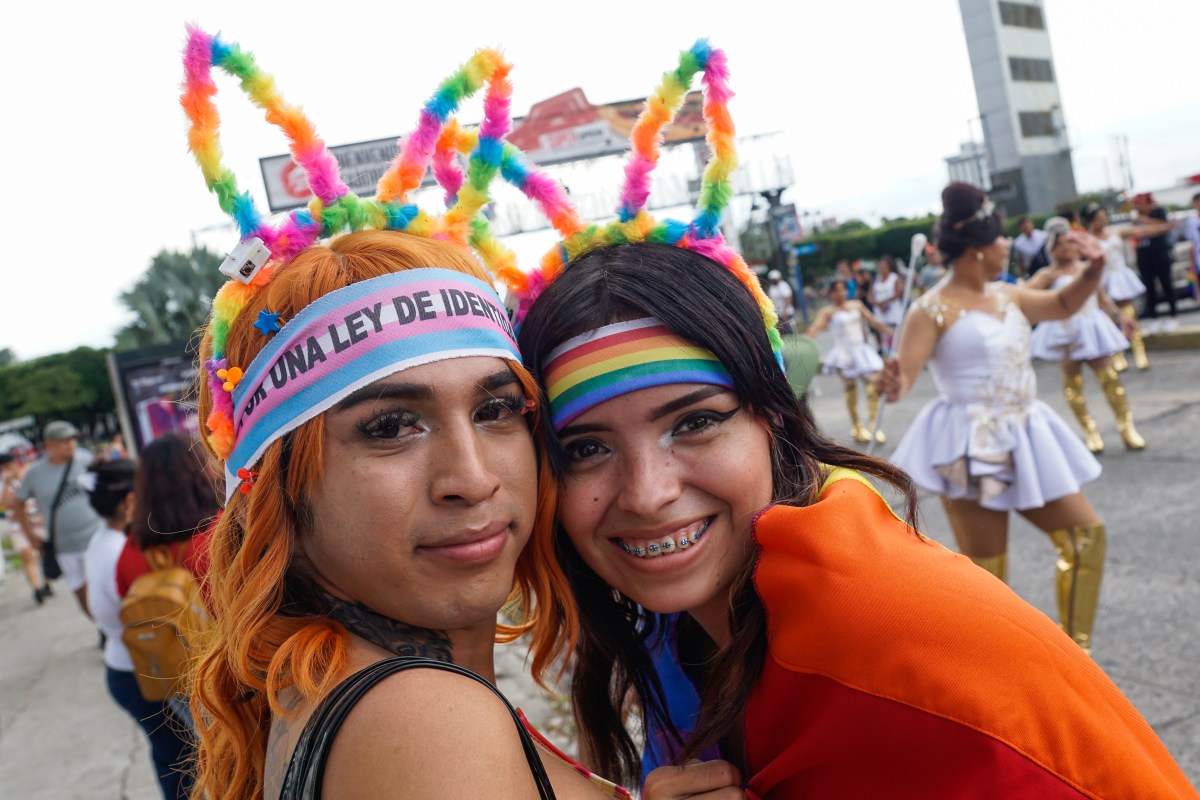 SAN SALVADOR, EL SALVADOR - JUNE 24: Young people participate in a demonstration as part of the LGBTQIA+ pride parade on June 24, 2023 in San Salvador, El Salvador. (Photo by APHOTOGRAFIA/Getty Images)