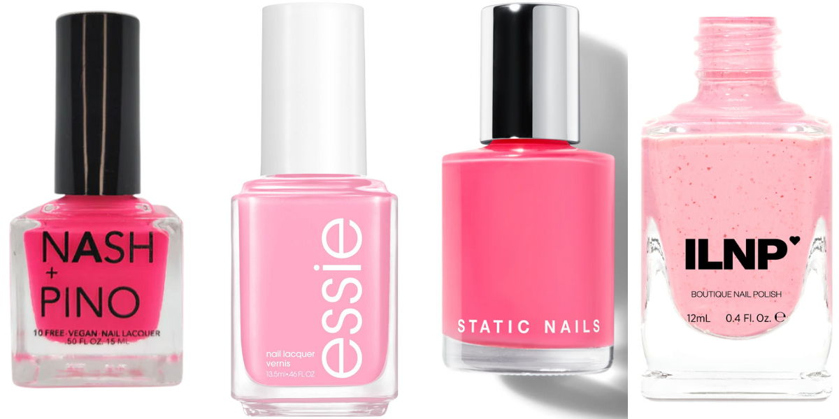 four pink nail polishes