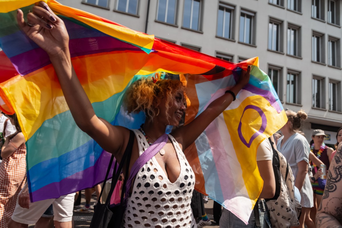 Participants and members of the LGBTQIA community take part in the annual demonstration of the Zurich Pride Festival, in the streets of the Zurich, Switzerland, on 2023-06-17. (Photo by Matteo Placucci/NurPhoto via Getty Images)