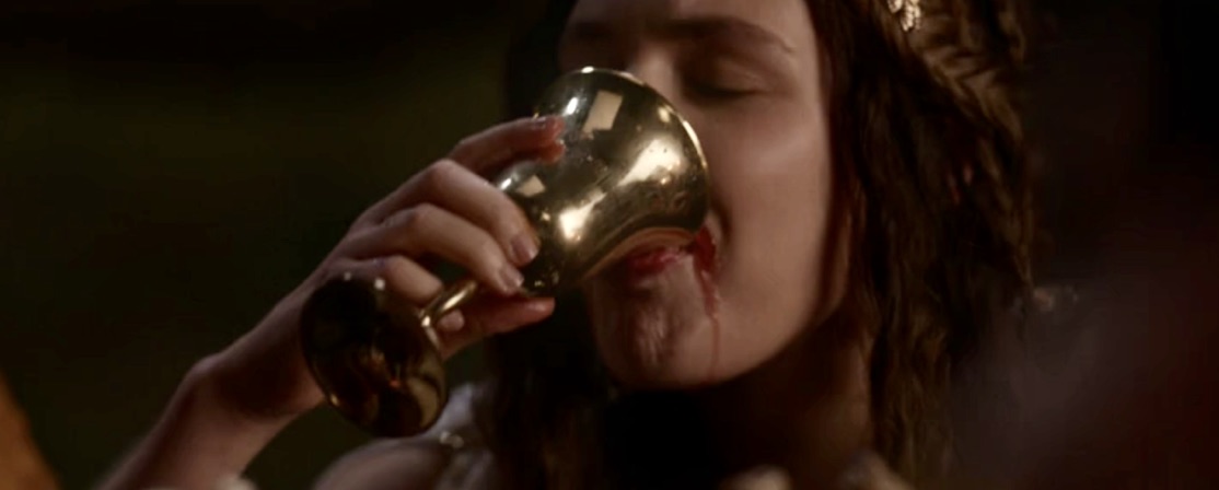 Shauna drinking from a goblet in Yellowjackets