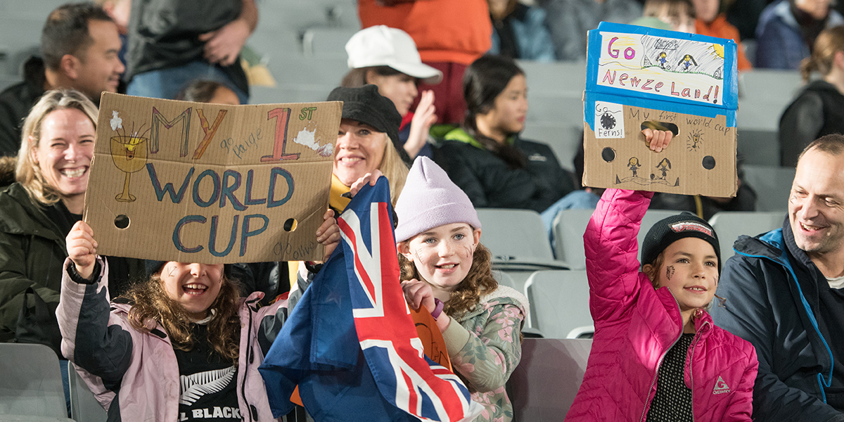 Fans of women soccer seen during the FIFA Women's World Cup 2023 match between New Zealand and Norway held at the Eden Park. Final score New Zealand 1:0 Norway.