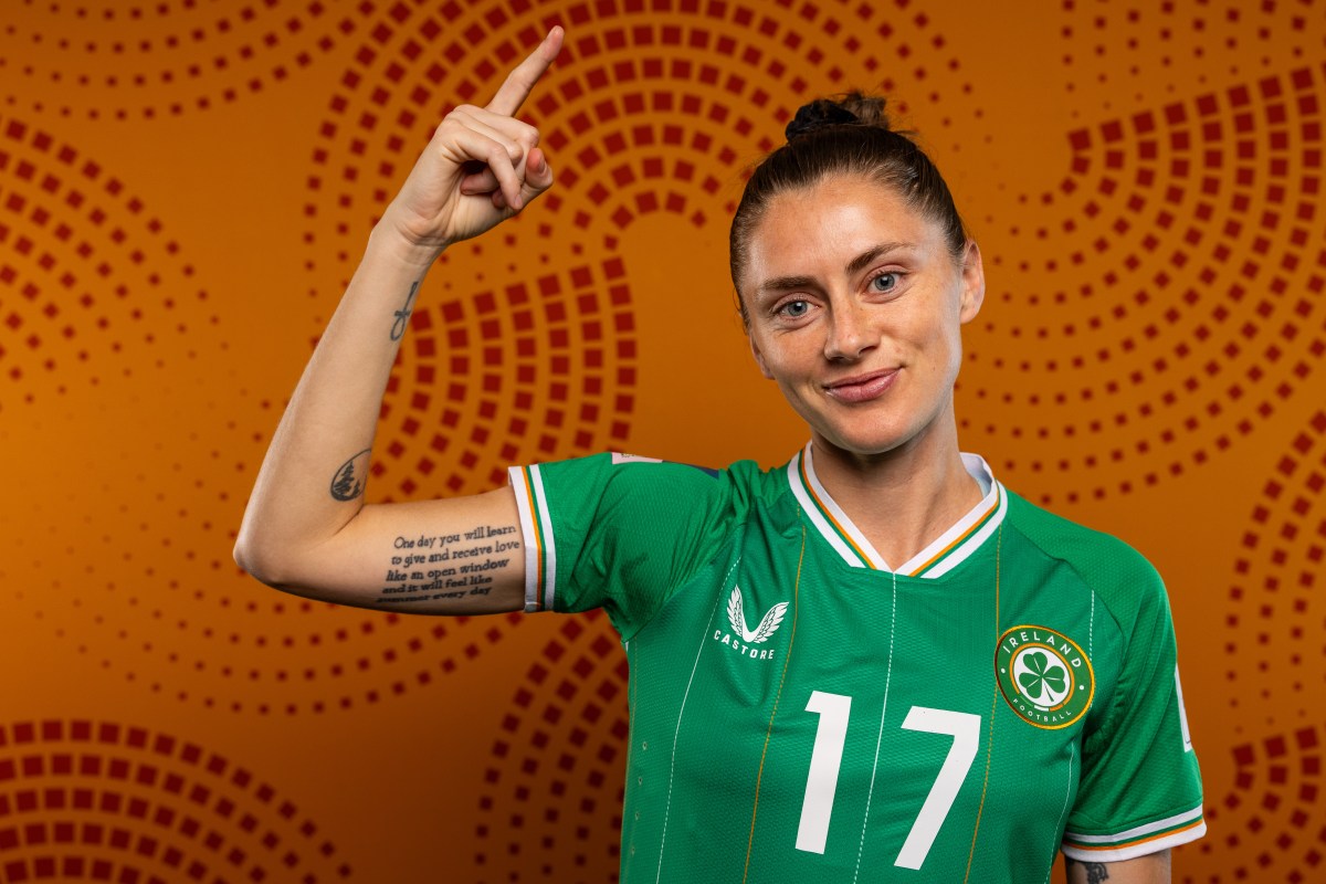Sinead Farrelly of Republic of Ireland poses during the official FIFA Women's World Cup Australia & New Zealand 2023 portrait session on July 15, 2023 in Brisbane, Australia. 