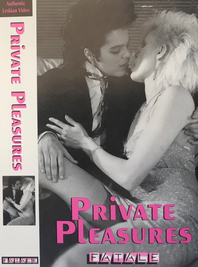 PRIVATE PLEASURES: Authentic Lesbian Video. Featuring two lesbians kissing in a suit and dress