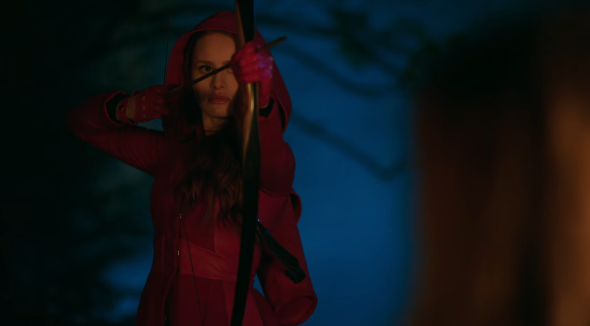 Cheryl with a bow & arrow in Riverdale