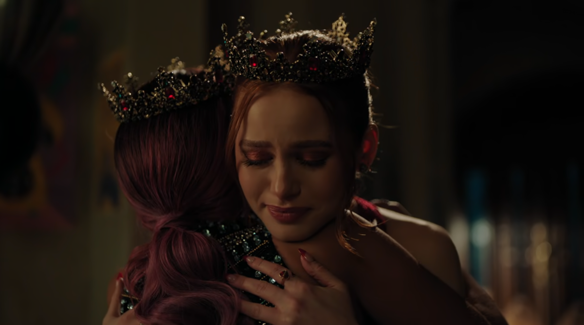 Cheryl and Toni hug in their prom crowns in Riverdale