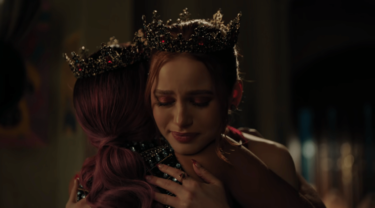 Cheryl and Toni hug in their prom crowns in Riverdale